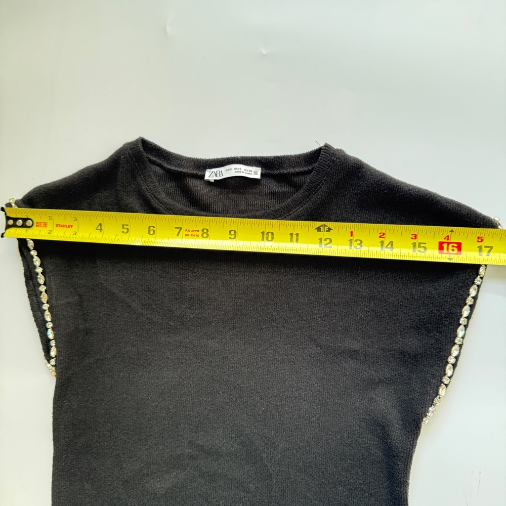 Zara Shirt Rhinestone Trim View 6